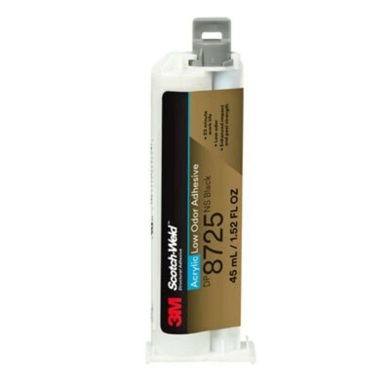 3M™ Scotch-Weld™ Low Odor Acrylic Adhesive DP8725NS, Black, 45ml Duo-Pak, 12/Case