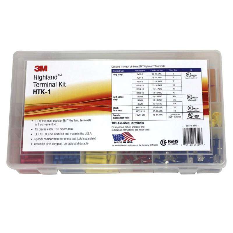 3M™ Highland™ Terminal Kit, HTK-1, 180 pieces, refillable kit is compact, portable and durable, 4 Kits/Case