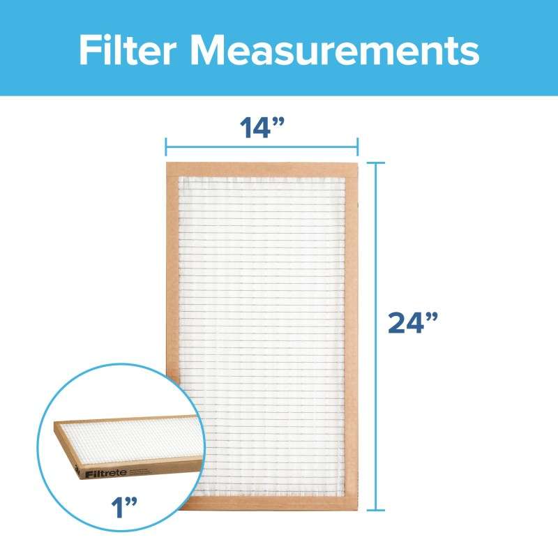 Filtrete™ Basic Pleated Air Filter, FBA23CI-3PK-2, 14 in x 24 in x 1 in (35,5 cm x 60,9 cm x 2,5 cm)