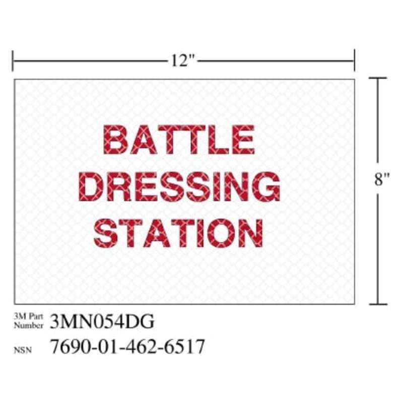3M™ Diamond Grade™ Damage Control Sign 3MN054DG, "BAT DRES STAT", 12 in x 8 in, 10/Package