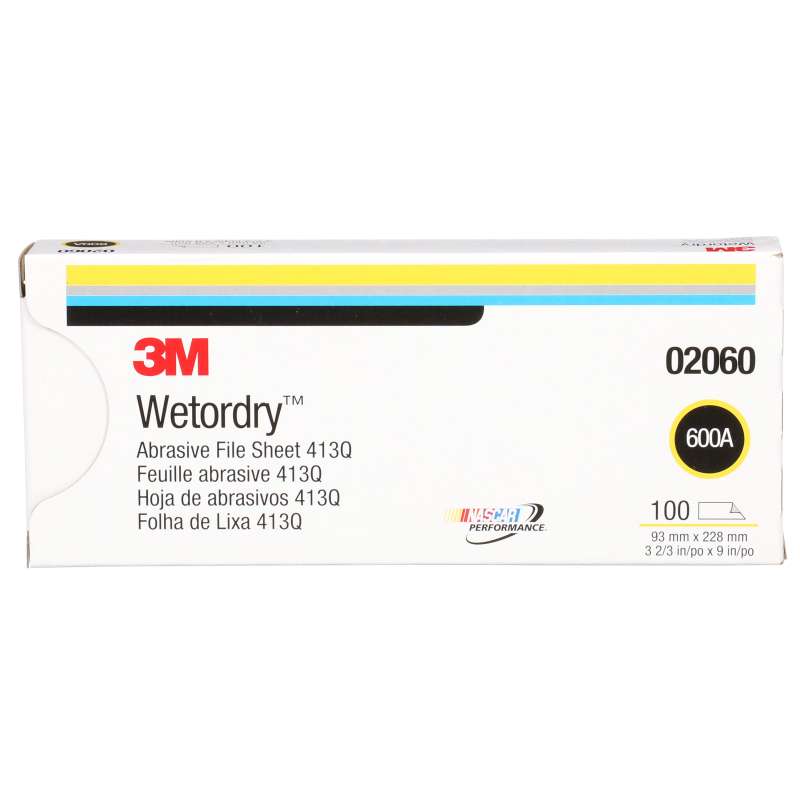 3M™ Wetordry™ Abrasive Sheet 413Q, 02060, 320, 3 2/3 in x 9 in, 100 sheets per carton, 10 cartons per case