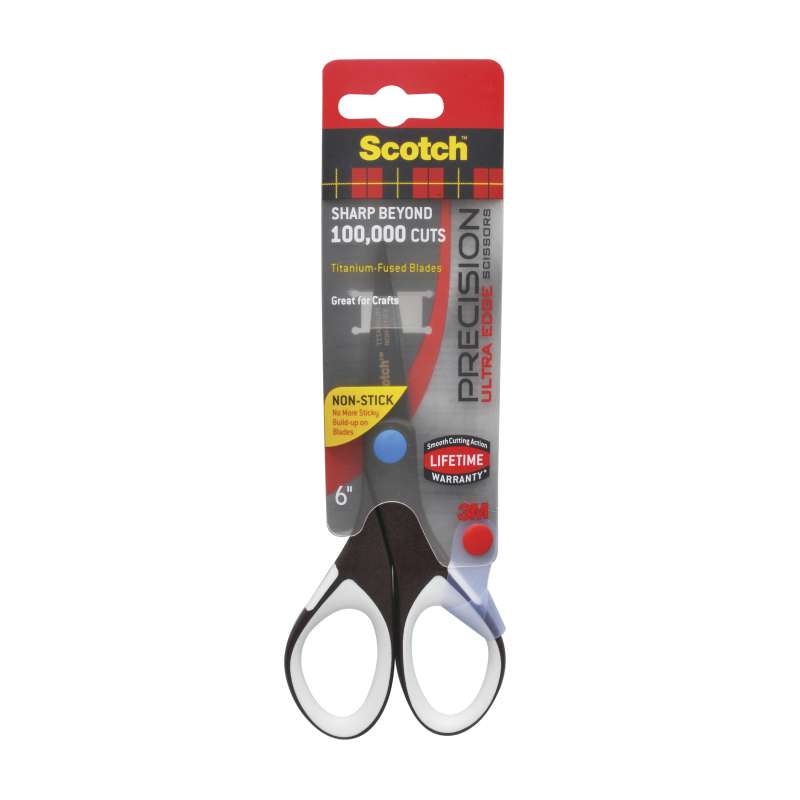 Scotch™ Precision Ultra Edge Non-Stick Scissors 1466TUNS-MIX, 6 in (15.2 cm)