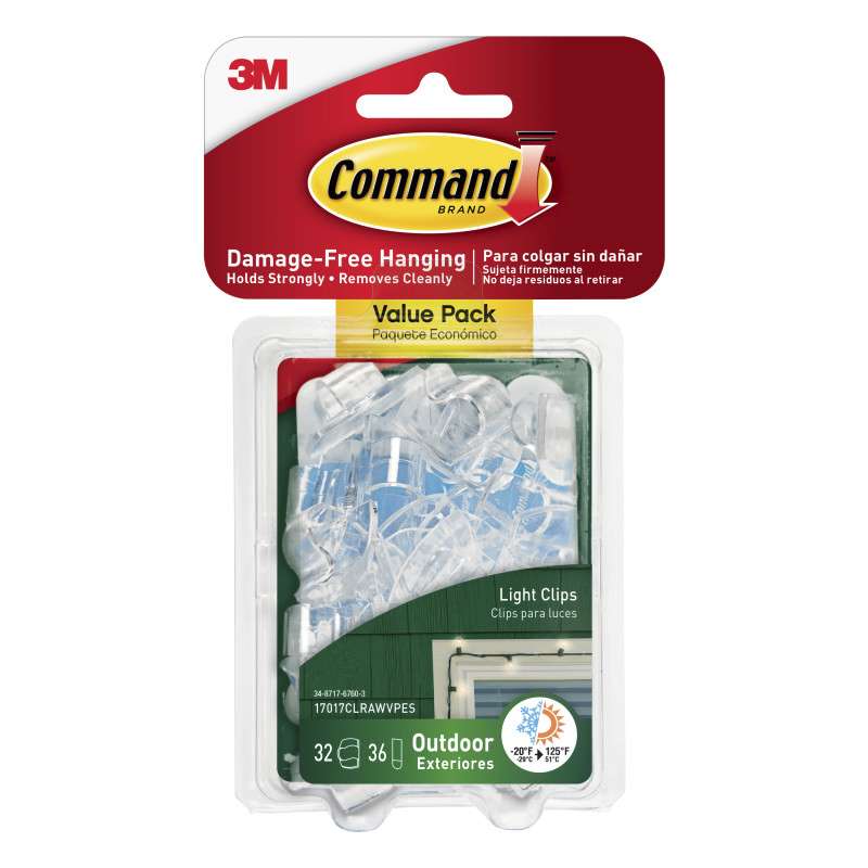 Command™ Outdoor Light Clips with Foam Strips Value Pack 17017CLAWVPESB