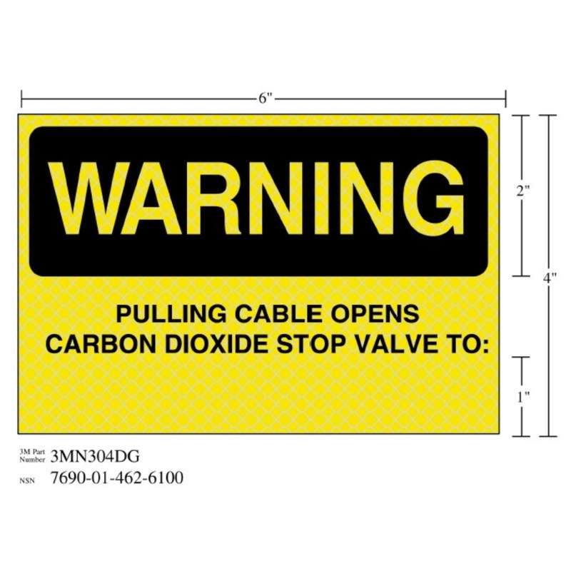 3M™ Diamond Grade™ Fire Fighting Sign 3MN304DG, "WARNING…VALVE", 6 in x 4 in, 10/Package