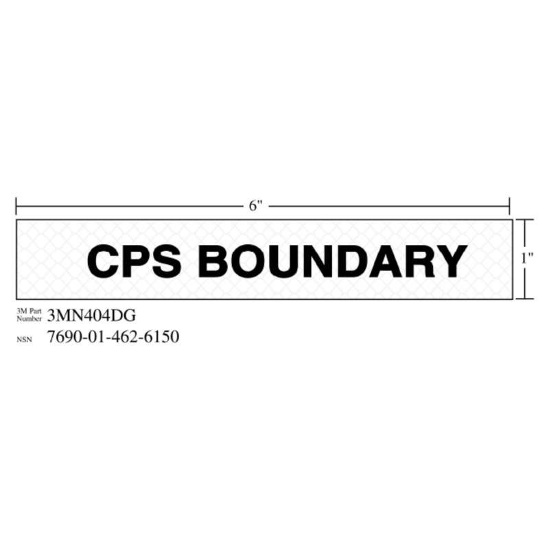 3M™ Diamond Grade™ Ventilation Sign 3MN404DG, "CPS BOUNDARY", 7 in x 1 in, 10/Package