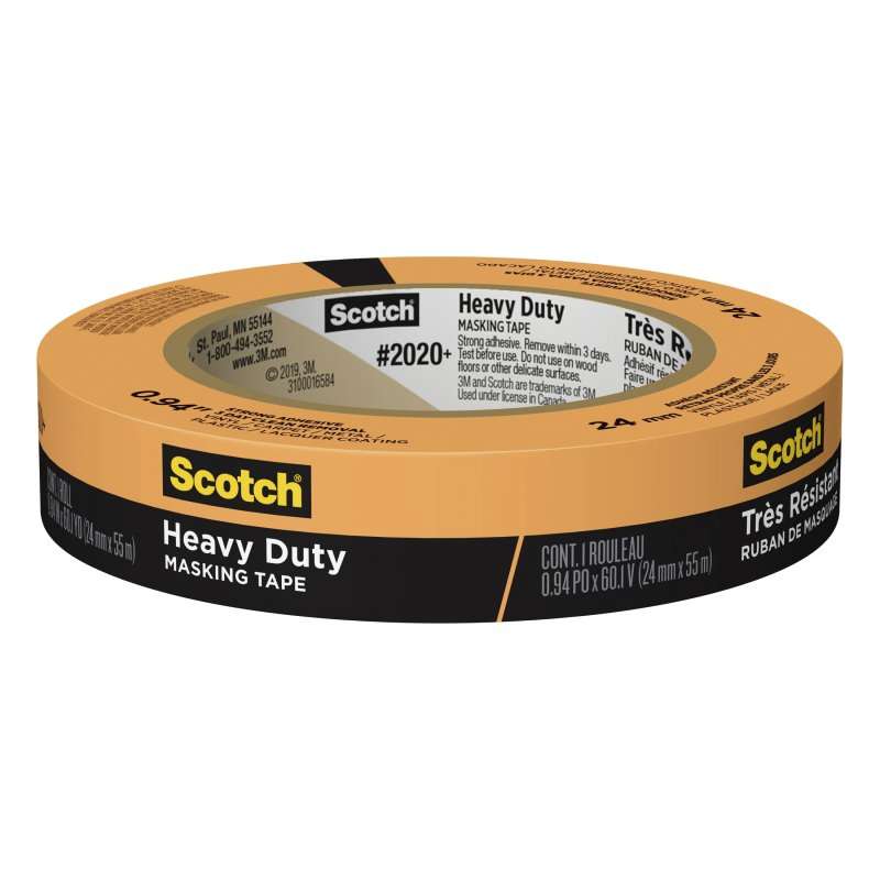 Scotch® Heavy Duty Masking Tape 2020+-24AP, 0.94 in x 60.1 yd (24mm x 55m)