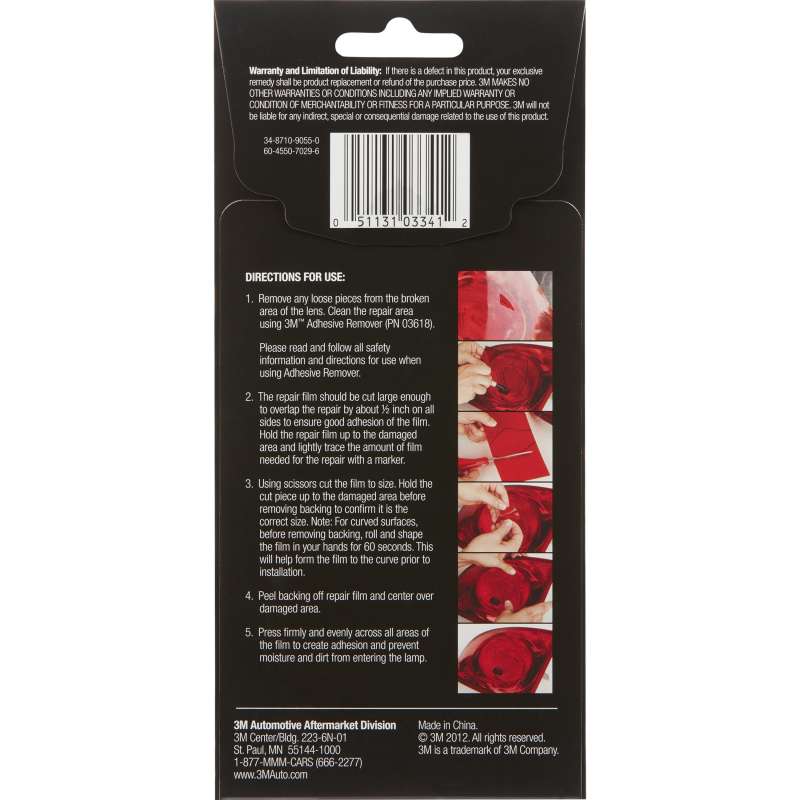 3M™ High Strength Lens Repair Film Red, 03341, 3.75 in x 7.75 in
