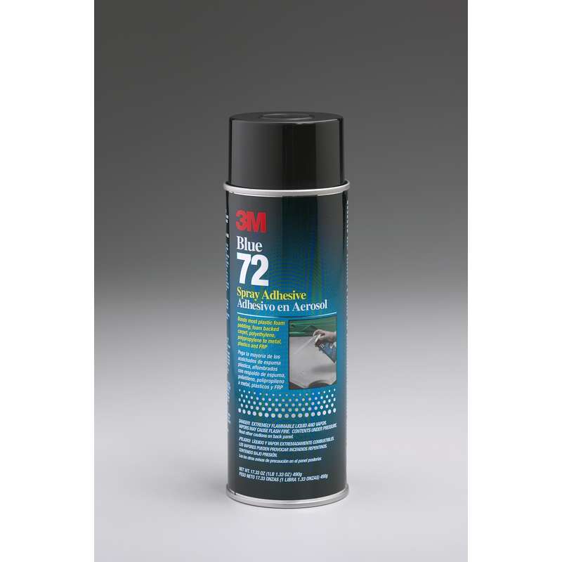 3M™ Pressure Sensitive Spray Adhesive 72, Blue, 24 fl oz Can (Net Wt 17.3 oz), 12/Case, NOT FOR SALE IN CA AND OTHER STATES