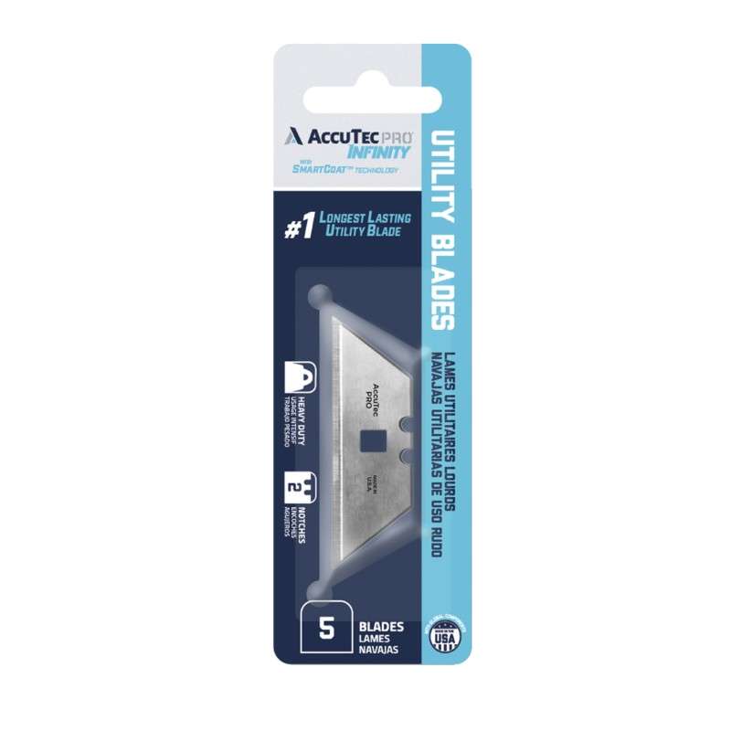 Pro Infinity Utility Blade 2-Notch, 5 Blades per Card, 10 Cards per Carton, 10 Cartons per Case