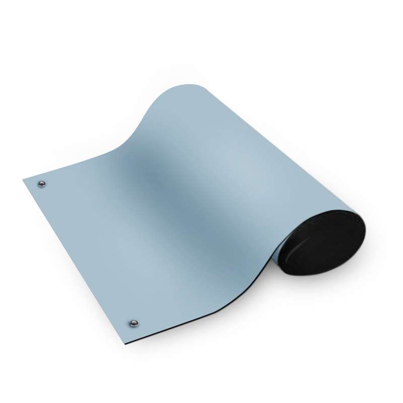 Dualmat® 2-Layer Dissipative/Conductive Rubber Worktop Mat with Two Snaps, Light Blue/Black, 36 x 72 x .080"