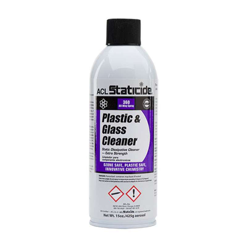 Static-Neutralizing Plastic and Glass Cleaner, 15 oz. Aerosol