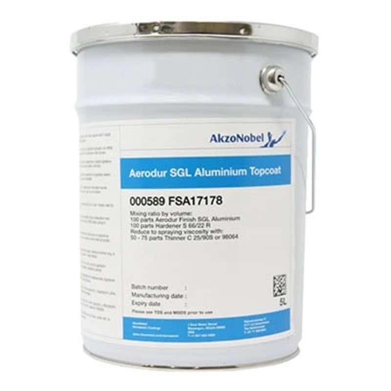 Aerodur® Finish SGL Aluminum Polyurethane Topcoat 00589, FSA17178 5 Liter Can