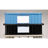 Snap-On Ticket Holder Blue Tinted Clear Dissipative 4" x 8" 6mil redirect to product page