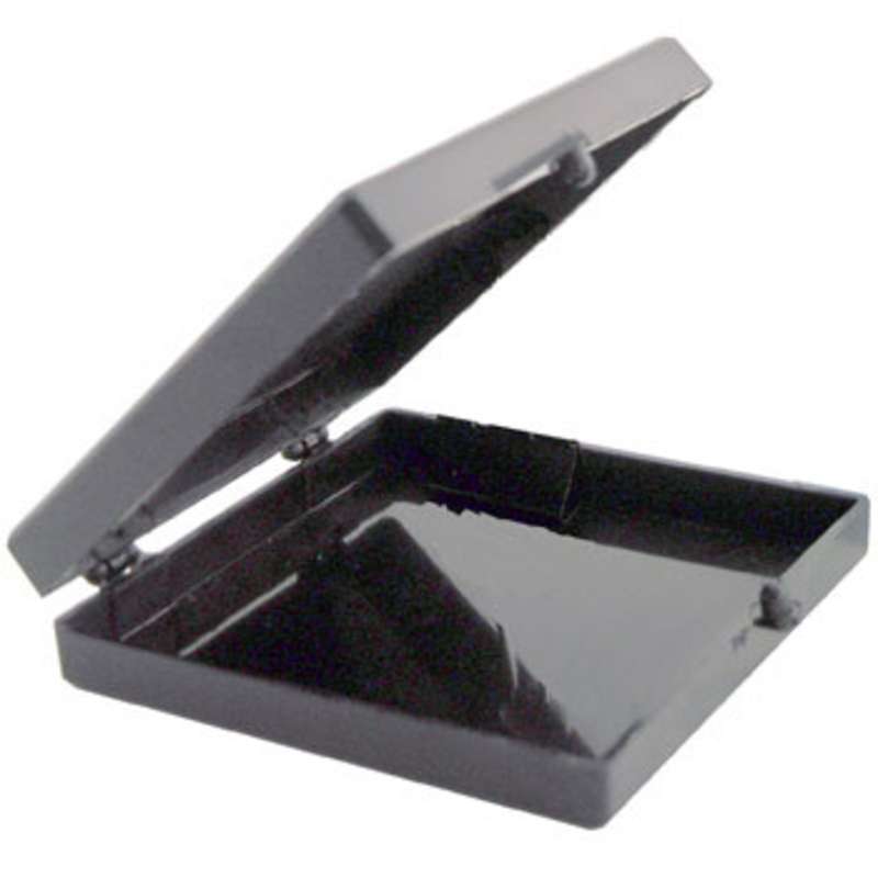 Hinged Conductive Plastic Box, 2-9/16 x 2-9/16 x 1/2"