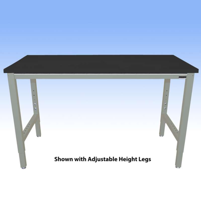 Fixed Height Heavy Duty Chemical Resistant Phenolic Resin Top Workbench with 5000 lb Weight Capacity