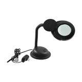 LED Illuminated Magnifier, 3-1/2" Diameter, 3-Diopter with Weighted Base, Black redirect to product page