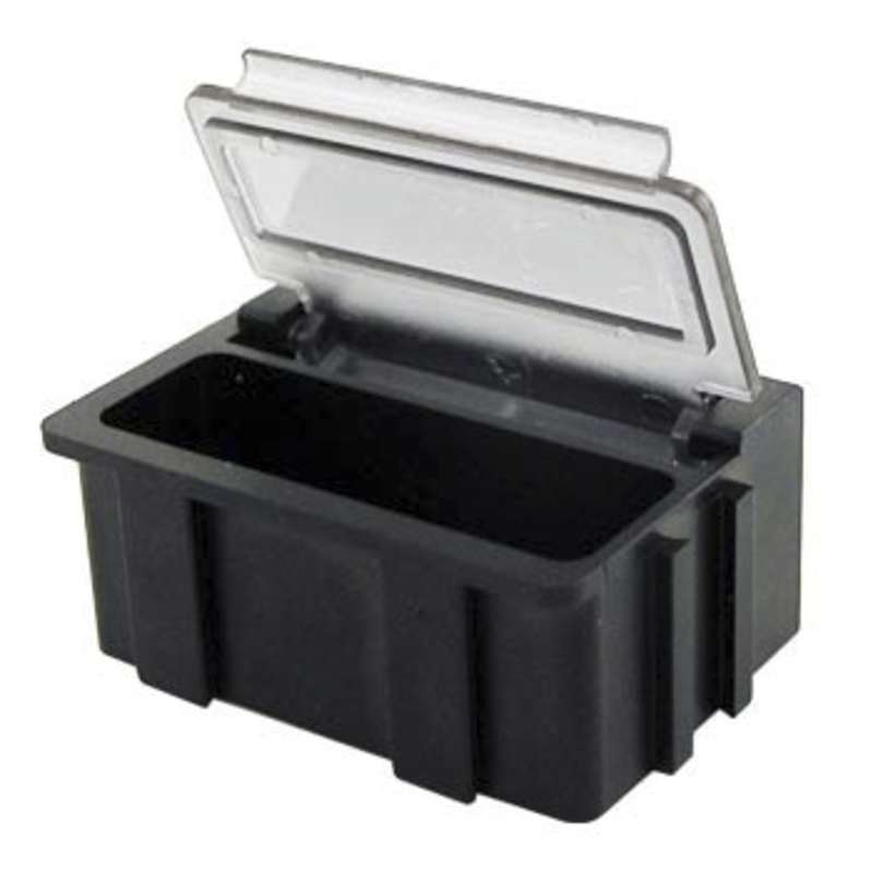 Conductive Hinged SMD Storage Box with Transparent Lid, 1-1/2 x 1/2 x 19/32"