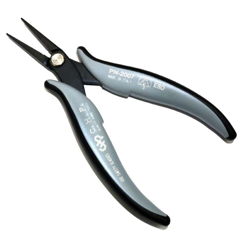 Long Flat Nose Serrated Pliers with Dissapative Handle