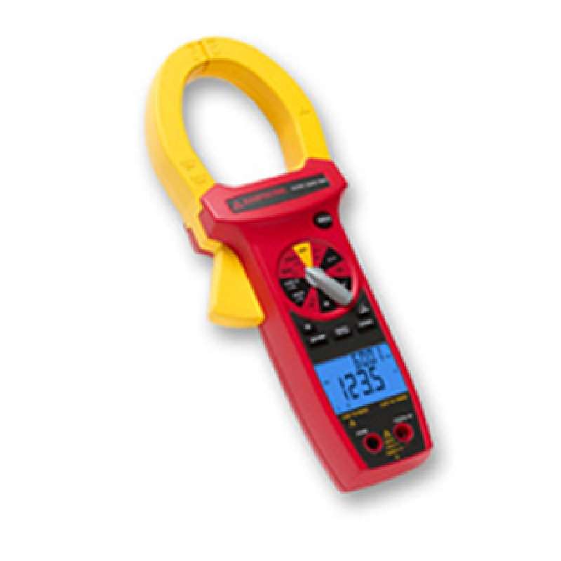 Digital True-RMS Industrial Clamp Meter CAT IV Rated with Test Leads and Case