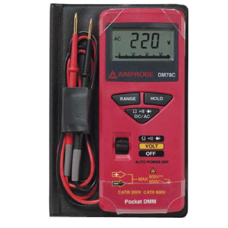 Pocket Size Digital Multi-Tester with 5 Ranges, 16 Functions and Case