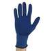 blue glove on hand