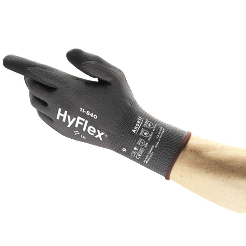 black glove on hand