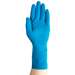 blue glove on hand