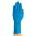 blue glove on hand
