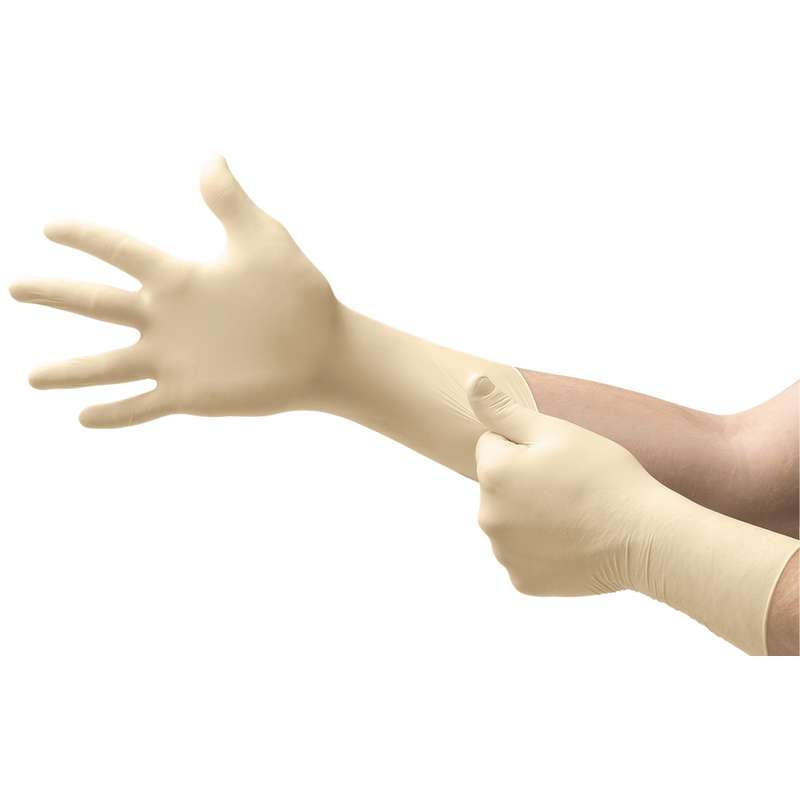 MICROFLEX®Ultra One® Powder Free Textured Natural Color 11mil Latex Gloves, Large, 12" Long, 50 per Box