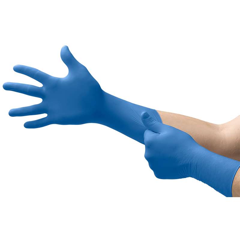 MICROFLEXSafeGrip Powder Free Textured Blue 11mil Latex Glove, Small, 12" Long, 50 per Box