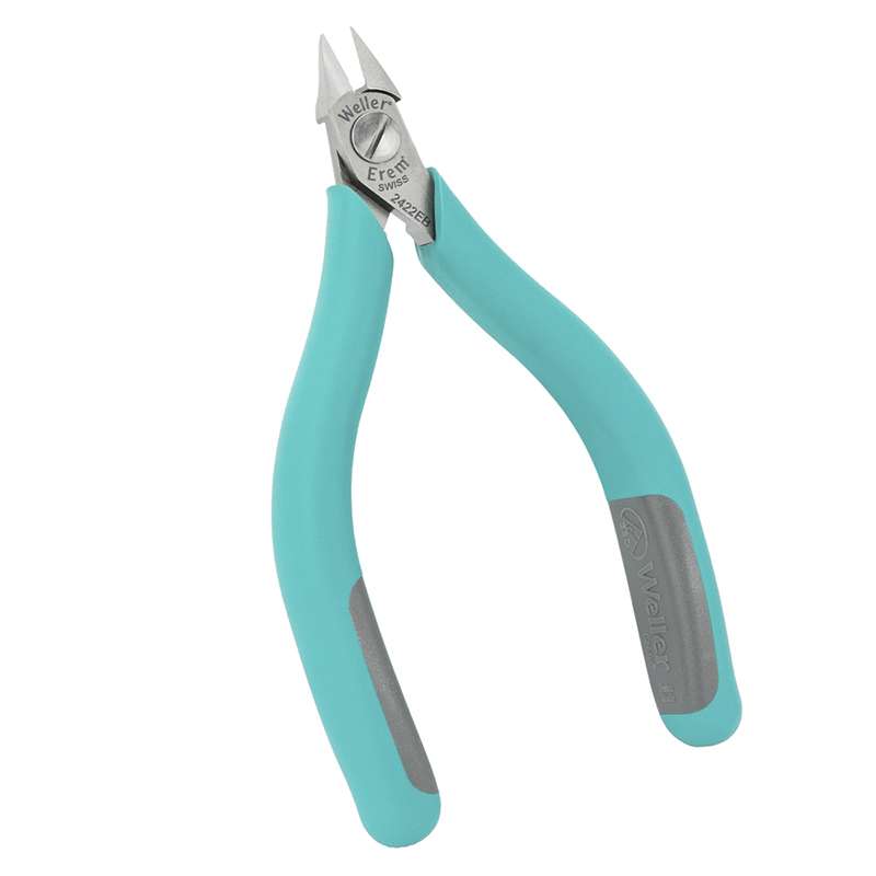 Erem® 2422EB Tapered Releived Head Full Flush Steel Jaw Cutter With Ergonomic Handle, 0.050 in x 0.433 in x 0.433 in
