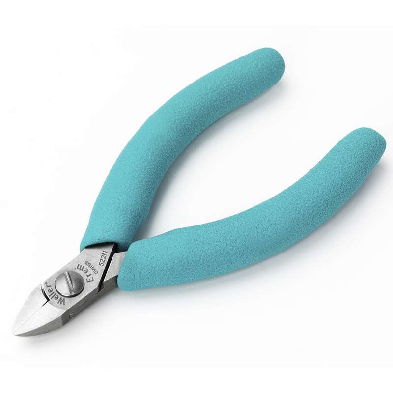 ESD-Safe Oval Head Flush Cutters with Cushion Grip Handles, 4-1/2" Long
