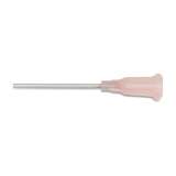 Stainless Steel 18 Gauge Needle with Pink Luer Lock Hub, .038" I.D, .050" O.D, 1" Long, 50/PK redirect to product page
