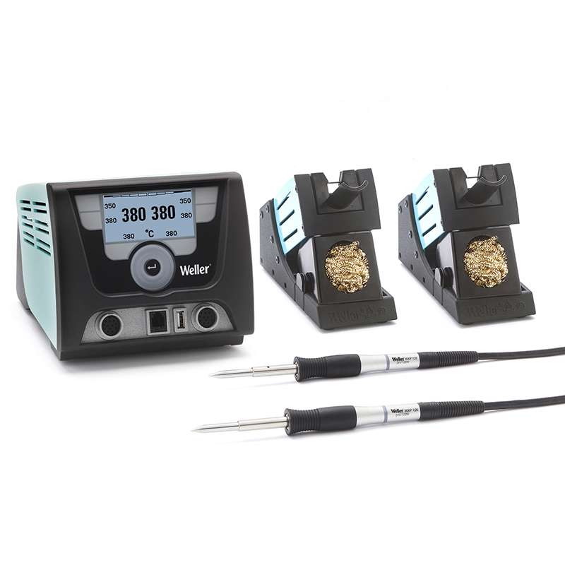 ESD-Safe WX Series Digital Dual Channel Soldering Station with Two WXP Pencils and Stands, 120V