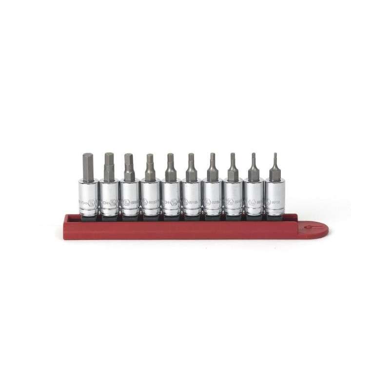 10-Piece 1/4" Drive Hex Bit SAE Socket Set