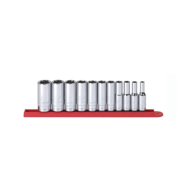 11-Piece Socket Set Deep 6-Point 3/8" Drive