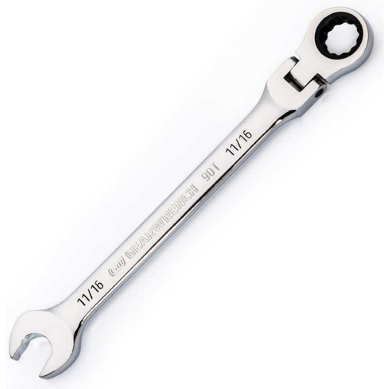 Ratcheting Combination Wrench, Flexible, 90-Tooth, 11/16"