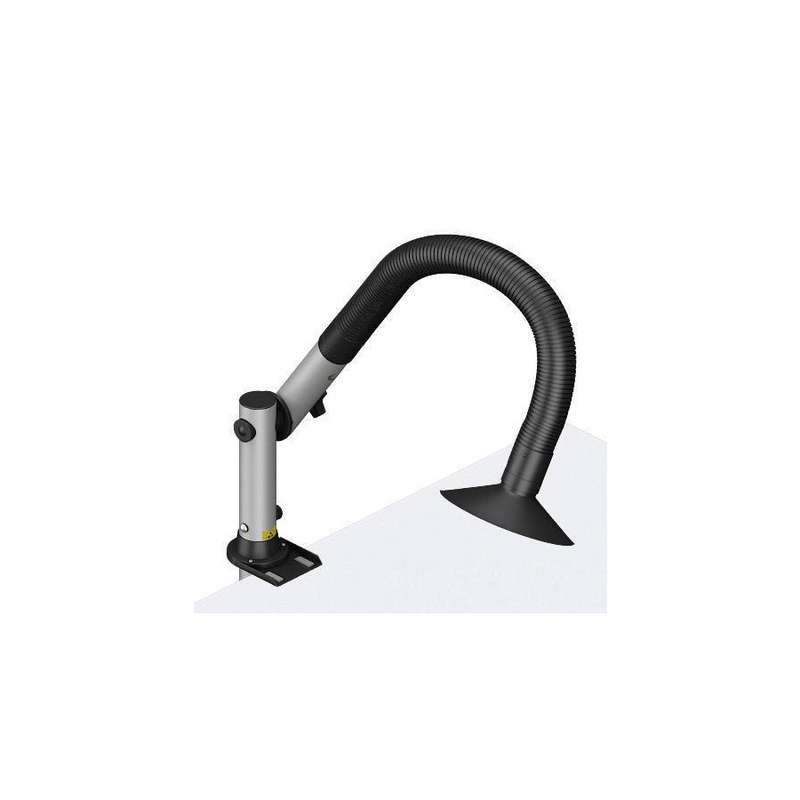 Extraction Arm with Funnel Nozzle Kit, 1 Joint, Stop Valve, Aluminum