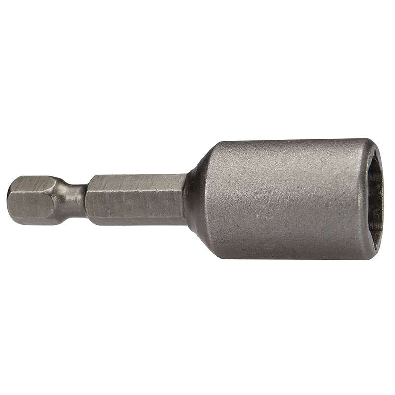 6 Point Power Drive SAE Hex Nutsetters for Sheet Metal Screws, 1/4" Male Hex Drive, 5/16" Hex, 1.75" Overall Length, Magnetic