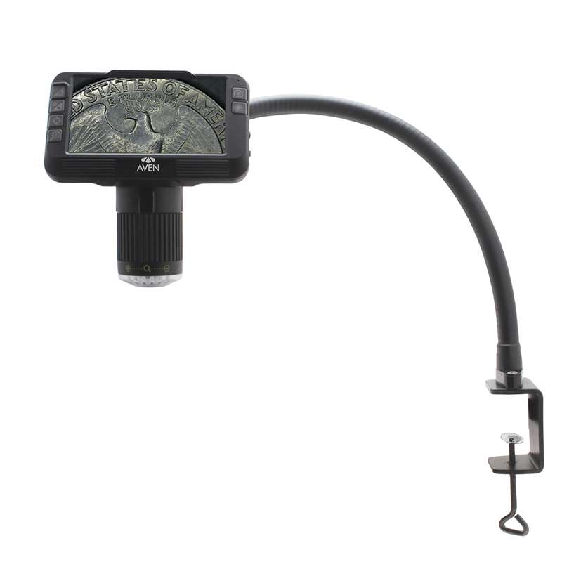 Mighty Scope ClearVue Digital Microscope (8x-25x), with 18" FlexArm Stand with Table Clamp