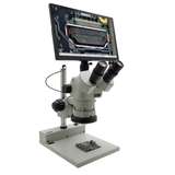 Microscope, 50X, Post Stand, w/Mighty Cam Eidos 4K XL Camera/Monitor, Stereo Zoom Series redirect to product page