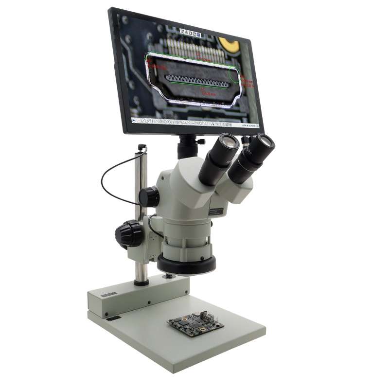 Microscope, 50X, Post Stand, w/Mighty Cam Eidos 4K XL Camera/Monitor, Stereo Zoom Series