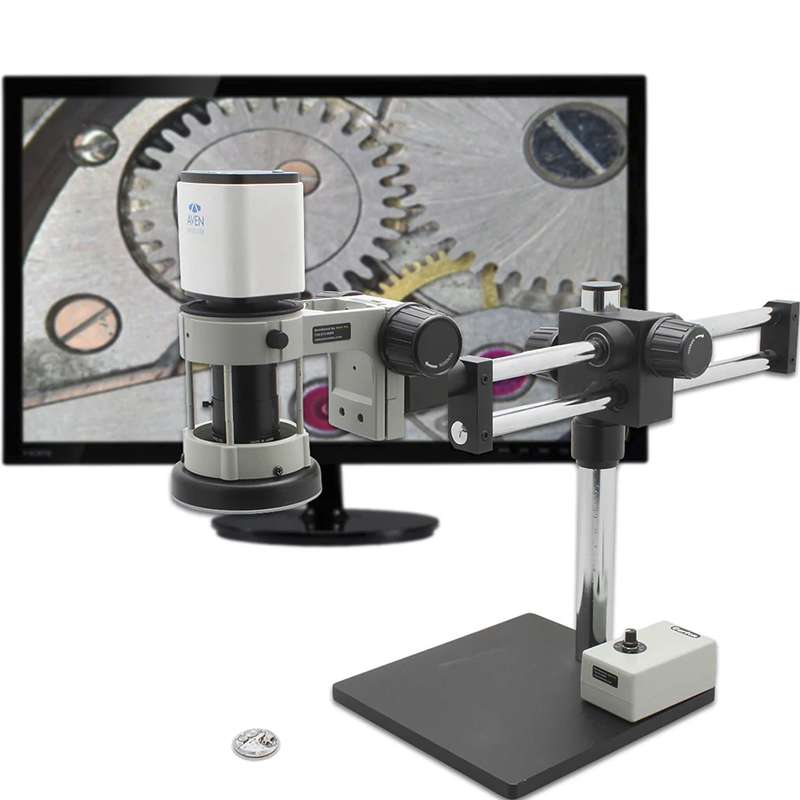 Digital Microscope, Mighty Cam Pro, Auto Focus [7x-70x] Macro Lens, with Double Arm Boom Stand