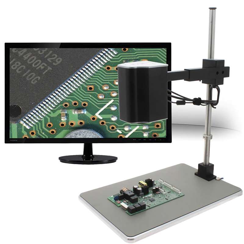 SharpVue XT Digital Microscope (1.3x-30x), USB, ESD Safe Stand and Base, with 1080p HD Monitor