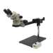 SPZ-50 Stereo Zoom Binocular Microscope (6.75x-50x), Glide Boom Stand, LED Ring Light