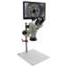 SPZV-50 Stereo Zoom Trinocular Microscope (6.75x-50x), Post Stand, Camera/Monitor, Polarizer