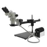 SPZ-50 Stereo Zoom Binocular Microscope (6.75x-50x), Glide Boom Stand, LED FOI redirect to product page