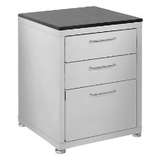 Stainless Steel Industrial Grade Storage Cabinets-3 Drawers-6", 6", 12" with Glides and Resin 3/4" Black Top redirect to product page