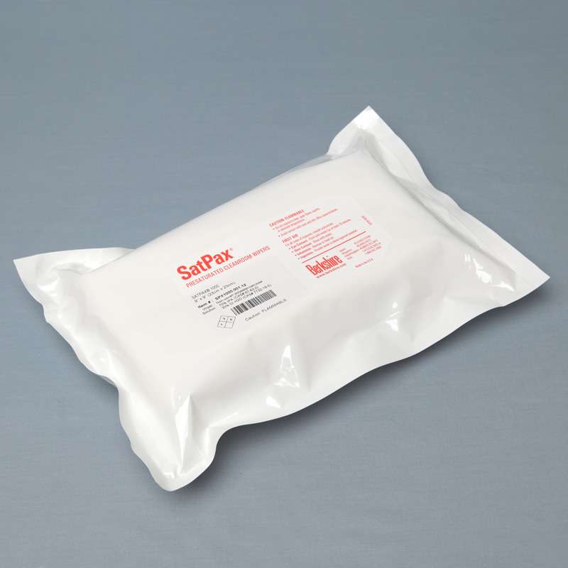SatPax™ 1000 Cleanroom Cellulose/Polyester Wipes Presaturated with 70% IPA, 9 x 9", 75 per Package