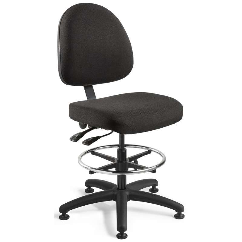 Chair, Fabric, Med. Back, Independent, Black, 20"-27.5"H, Integra Series